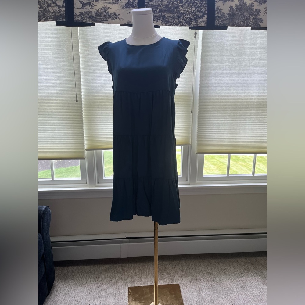 Chic Blue Sleeveless A-line Mini Dress